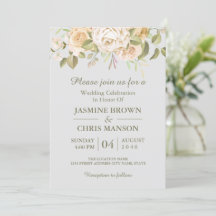 Greenery Elegant Rustic Floral Wedding Invitation