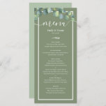 Greenery Elegant Sage Green Botanical Wedding Menu<br><div class="desc">Greenery Elegant Sage Green Botanical Wedding Menus.</div>