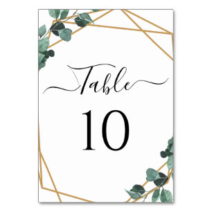 Greenery Elegant Script Photo Table Number