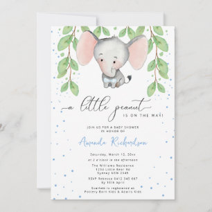 Greenery Elephant Baby Shower Invitation