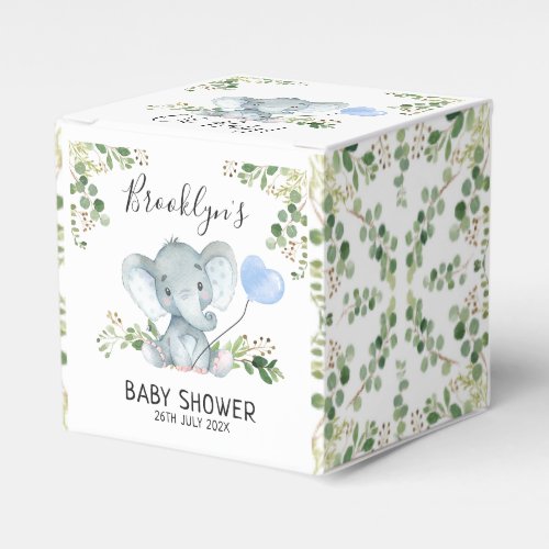 Greenery Elephant Balloon Baby Shower Favor Box