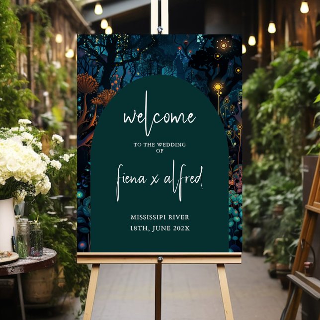 Greenery Enchanted Forest Wedding Welcome Sign (Creator Uploaded)