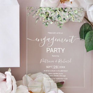 Greenery Engagement Party Acrylic Invitations