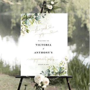 Greenery Engagement Party Foam Board