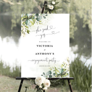 Greenery Engagement Party Foam Board