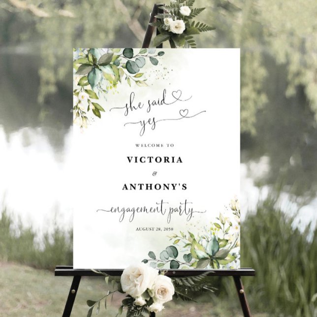 Greenery Engagement Party Foam Board (Creator Uploaded)