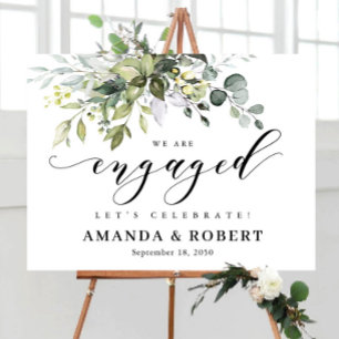 Greenery Engagement Party Foam Boards