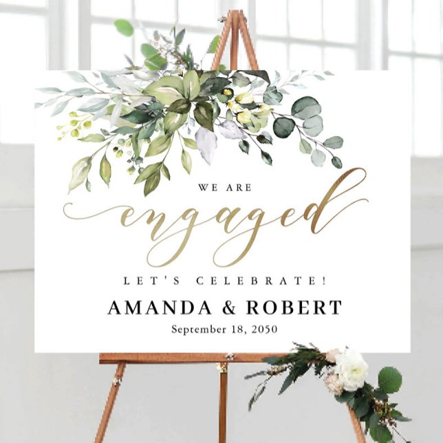 Greenery Engagement Party Foam Boards (Creator Uploaded)