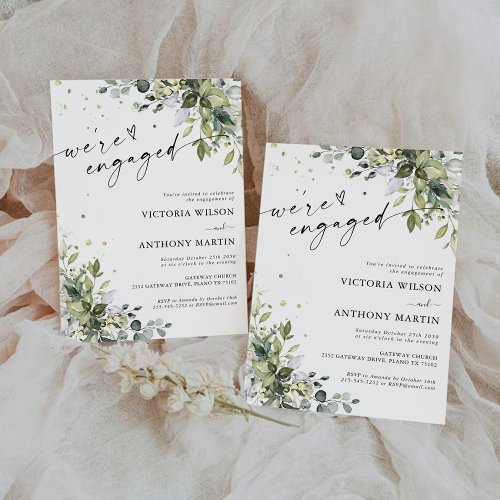 Greenery Engagement Party Invitation