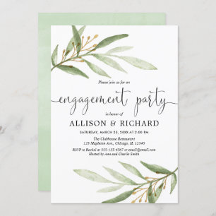 Greenery engagement party invitation