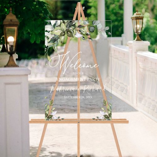 Greenery Engagement Party Welcome Sign