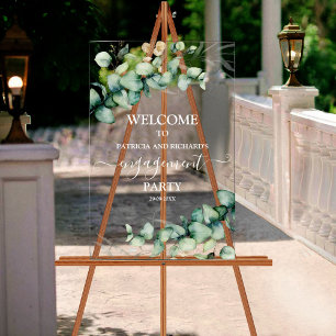 Greenery Engagement Party Welcome Sign