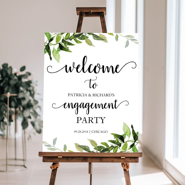 Greenery Engagement Party Welcome Sign (Creator Uploaded)