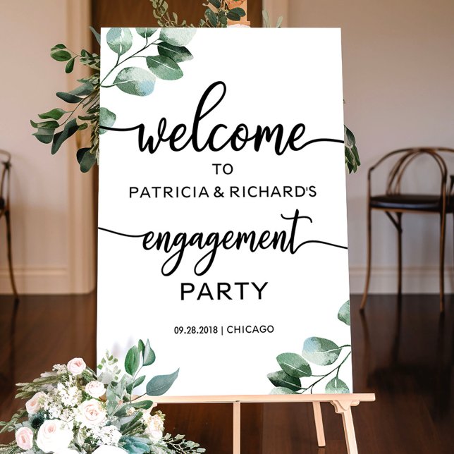 Greenery Engagement Party Welcome Sign (Creator Uploaded)