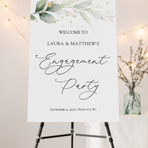 Greenery Engagement Party Welcome Sign Foam Board