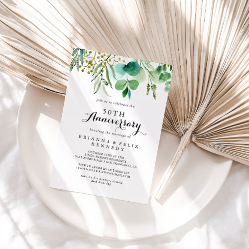 Greenery Eucalyptus 50th Wedding Anniversary