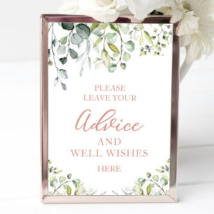 Greenery Eucalyptus Advice And Well Wishes Sign