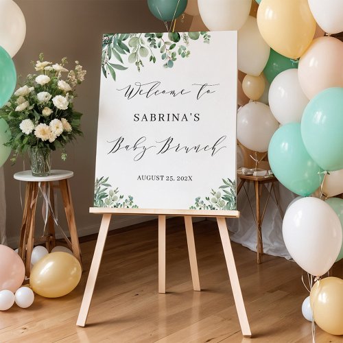 Greenery Eucalyptus Baby Brunch Welcome Sign