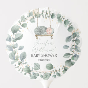 Greenery eucalyptus baby shower filled Balloon