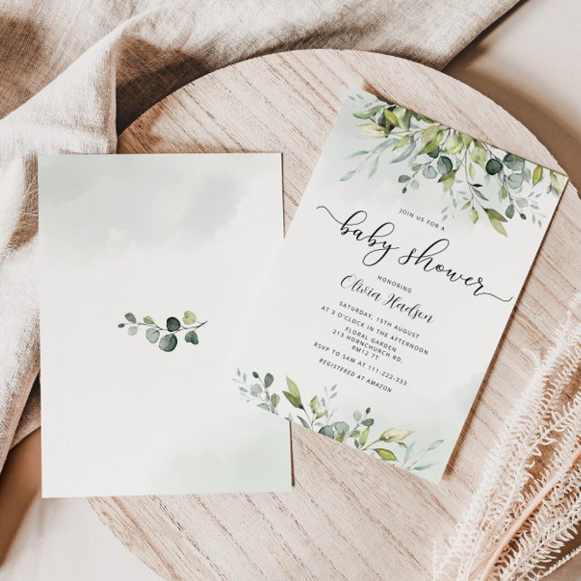 Greenery eucalyptus baby shower Invitation (Creator Uploaded)