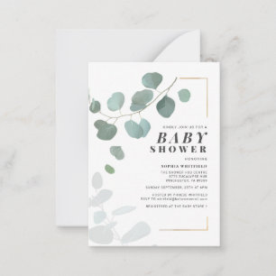 Greenery Eucalyptus Baby Shower Invitatition Note Card
