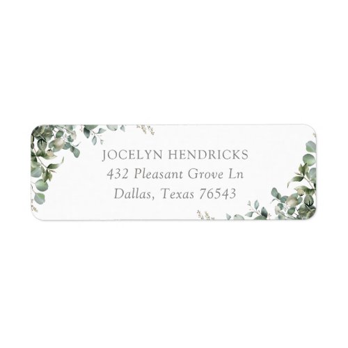 Greenery Eucalyptus Baby Shower Return Address Label