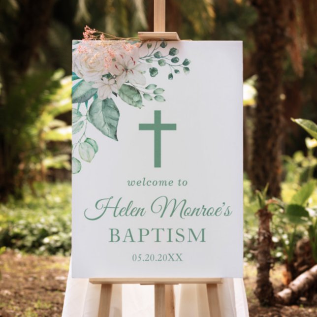 Greenery  Eucalyptus Baptism Welcome Sign (Creator Uploaded)
