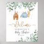Greenery eucalyptus Bearly wait Baby Shower Welcom Poster