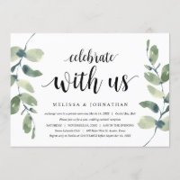 Greenery Eucalyptus,  Black Ink, Wedding Elopement