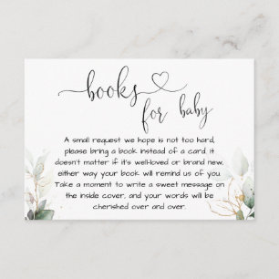 Greenery eucalyptus book request enclosure card