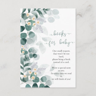 Greenery  eucalyptus books for baby enclosure card