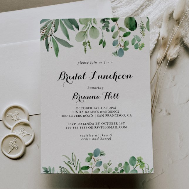 Greenery Eucalyptus Bridal Luncheon Bridal Shower Invitation