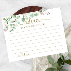 Greenery Eucalyptus Bridal Shower Advice Cards