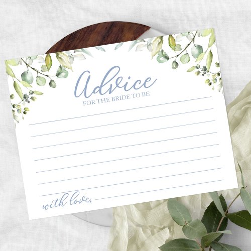 Greenery Eucalyptus Bridal Shower Advice Cards