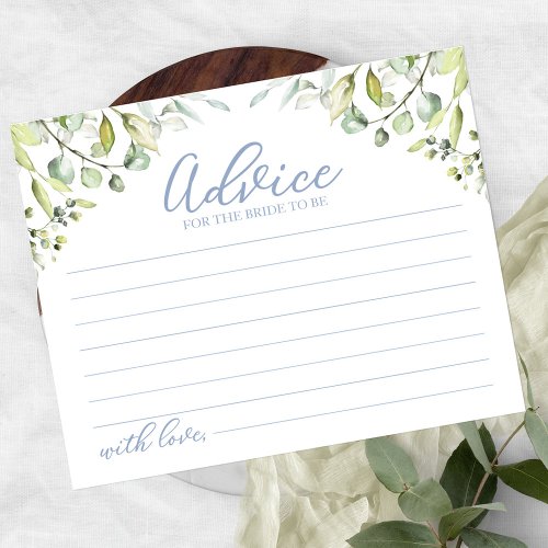 Greenery Eucalyptus Bridal Shower Advice Cards