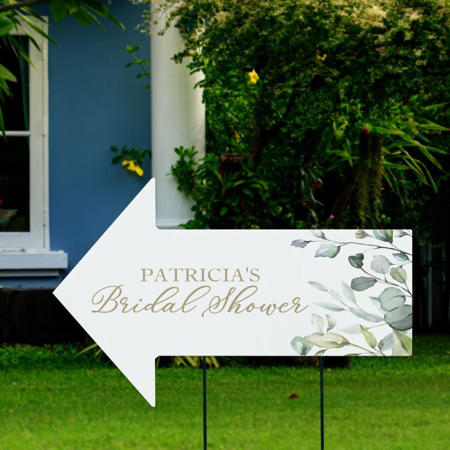 Greenery Eucalyptus Bridal Shower Directions Sign (Creator Uploaded)