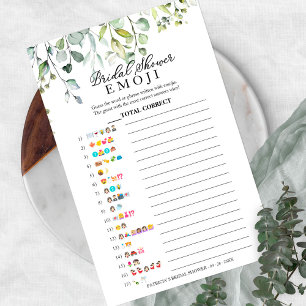 Greenery Eucalyptus Bridal Shower Emoji Pictionary Flyer