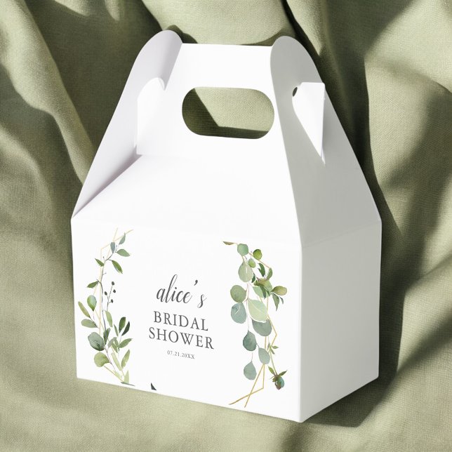 Greenery Eucalyptus Bridal Shower Favor Boxes (Creator Uploaded)