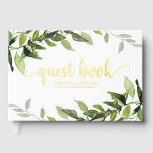 Greenery Eucalyptus Bridal Shower Foil Guest Book