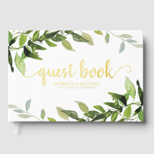 Greenery Eucalyptus Bridal Shower Foil Guest Book