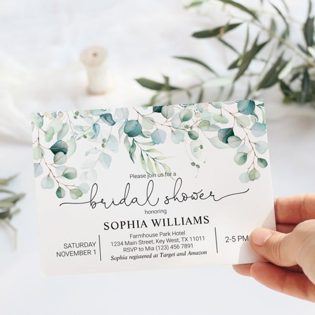 Greenery Eucalyptus Bridal Shower Invitation (Creator Uploaded)