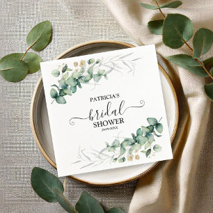Greenery Eucalyptus Bridal Shower Napkins
