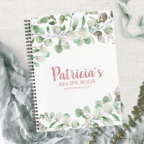 Greenery Eucalyptus Bridal Shower Recipe Book