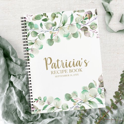 Greenery Eucalyptus Bridal Shower Recipe Book