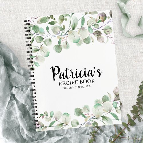 Greenery Eucalyptus Bridal Shower Recipe Book