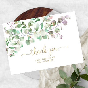 Greenery Eucalyptus Bridal Shower Thank You Card