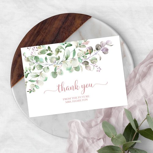 Greenery Eucalyptus Bridal Shower Thank You Card