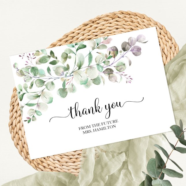 Greenery Eucalyptus Bridal Shower Thank You Card (Creator Uploaded)