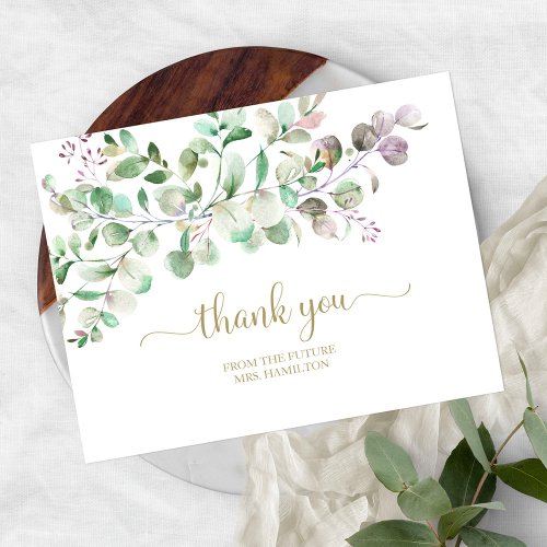 Greenery Eucalyptus Bridal Shower Thank You Postca Postcard