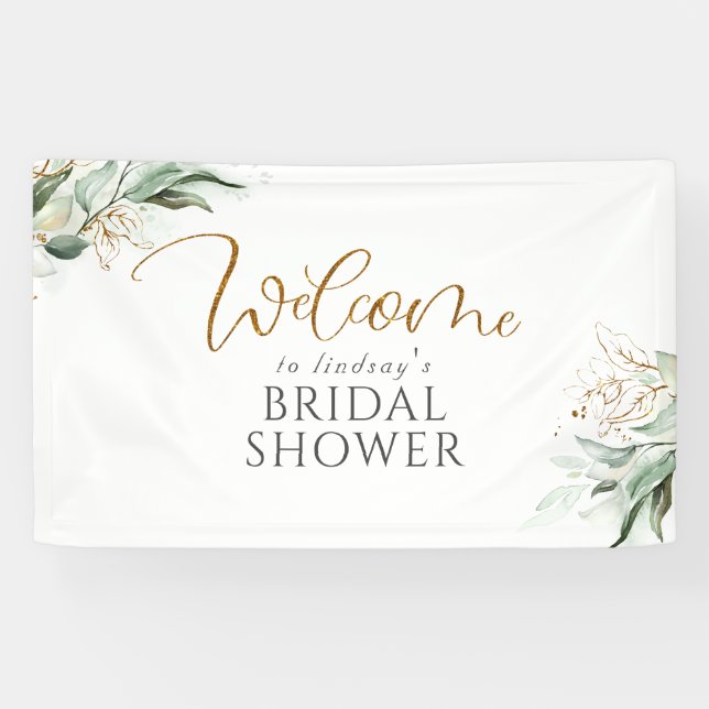 Greenery Eucalyptus Bridal Shower Welcome Banner (Horizontal)